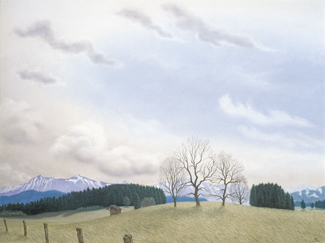 Zwei Hölzl, 1985 – Pastell, ca. 71 x 50 cm<br />auch als Poster erhältlich: <br />60 x 50 cm, NR 301,<br />90 x 70 cm, NR 302